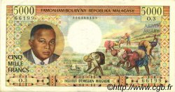 5000 Francs - 1000 Ariary MADAGASCAR  1966 P.060a SPL