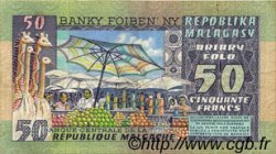 50 Francs - 10 Ariary MADAGASCAR  1974 P.062a MBC+