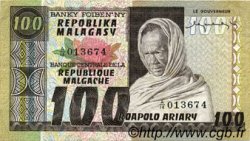 100 Francs - 20 Ariary MADAGASKAR  1974 P.063a fVZ