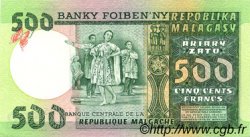 500 Francs - 100 Ariary MADAGASCAR  1974 P.064a AU+