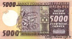 5000 Francs - 1000 Ariary MADAGASCAR  1974 P.066a SPL
