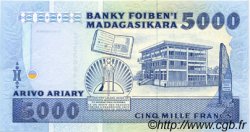 5000 Francs - 1000 Ariary MADAGASCAR  1988 P.073b SC+