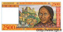 2500 Francs - 500 Ariary MADAGASCAR  1998 P.81