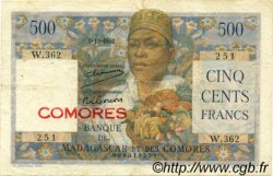 500 Francs KOMOREN  1960 P.04a SS