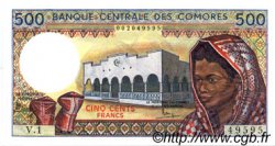 500 Francs KOMOREN  1986 P.10a fST+