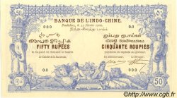 50 Rupees - 50 Roupies FRANZÖSISCHE-INDIEN  1902 P.01 ST