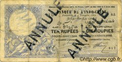 10 Rupees / 10 Roupies Annulé FRENCH INDIA  1919 P.02b G
