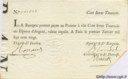 100 Livres Tournois typographié FRANCIA  1720 Laf.090 MBC
