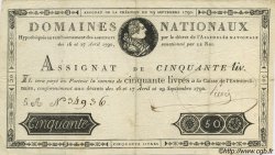 50 Livres FRANCE  1790 Laf.129 VF