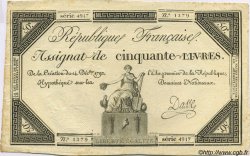 50 Livres FRANKREICH  1792 Laf.164 VZ