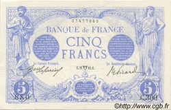 5 Francs BLEU FRANKREICH  1912 F.02.04 fST