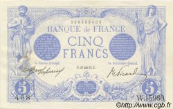 5 Francs BLEU FRANCIA  1917 F.02.47 SPL a AU