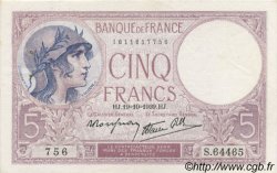 5 Francs FEMME CASQUÉE modifié FRANCE  1939 F.04.12 XF+
