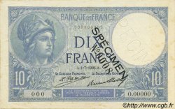 10 Francs MINERVE FRANCE  1926 F.06.11Spn AU