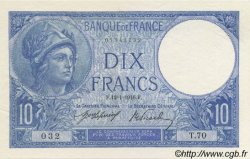 10 Francs MINERVE FRANCIA  1916 F.06.01 EBC a SC