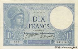 10 Francs MINERVE FRANCE  1923 F.06.07 VF
