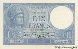 10 Francs MINERVE modifié FRANCIA  1939 F.07.12 SC
