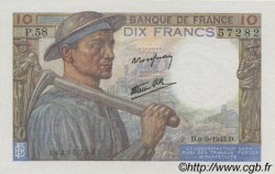 10 Francs MINEUR FRANKREICH  1943 F.08.09