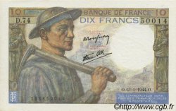 10 Francs MINEUR FRANCE  1944 F.08.11