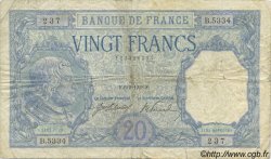 20 Francs BAYARD FRANCE  1918 F.11.03 VG