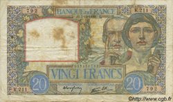 20 Francs TRAVAIL ET SCIENCE FRANCIA  1939 F.12.01 q.MB