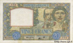 20 Francs TRAVAIL ET SCIENCE FRANCE  1940 F.12.08 VF+