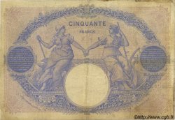 50 Francs BLEU ET ROSE FRANKREICH  1890 F.14.02 fS
