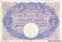50 Francs BLEU ET ROSE FRANCE  1915 F.14.28 TB