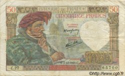 50 Francs Jacques CŒUR FRANKREICH  1940 F.19.04 SS