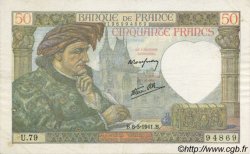 50 Francs Jacques CŒUR FRANKREICH  1941 F.19.10 SS