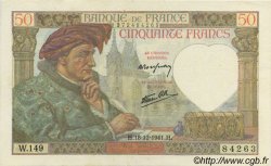 50 Francs Jacques CŒUR FRANCE  1941 F.19.17 AU
