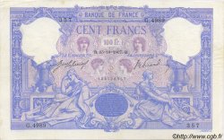 100 Francs BLEU ET ROSE FRANKREICH  1907 F.21.22 fSS