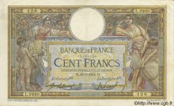 100 Francs LUC OLIVIER MERSON sans LOM FRANCE  1915 F.23.07 VF+