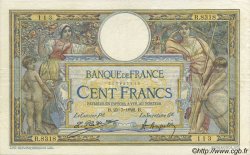 100 Francs LUC OLIVIER MERSON sans LOM FRANKREICH  1922 F.23.15
