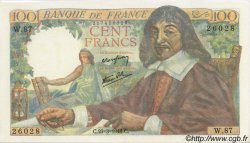 100 Francs DESCARTES FRANCE  1944 F.27.05 UNC