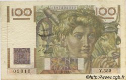 100 Francs JEUNE PAYSAN filigrane inversé FRANKREICH  1953 F.28bis.03 SS