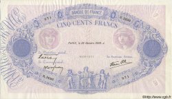 500 Francs BLEU ET ROSE modifié FRANKREICH  1939 F.31.45 fVZ