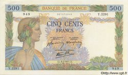 500 Francs LA PAIX FRANKREICH  1941 F.32.14 fST