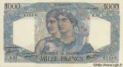 1000 Francs MINERVE ET HERCULE FRANCE  1945 F.41.06 AU-