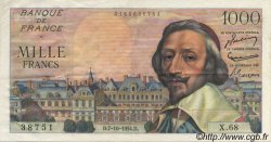 1000 Francs RICHELIEU FRANCIA  1954 F.42.08 EBC