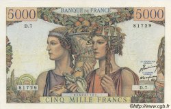 5000 Francs TERRE ET MER FRANKREICH  1949 F.48.01 SS