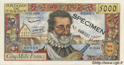 5000 Francs HENRI IV FRANCE  1957 F.49.01Spn UNC
