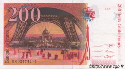 200 Francs EIFFEL FRANCE  1995 F.75.01 XF - AU
