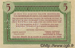 5 Francs BON DE SOLIDARITÉ FRANCE regionalism and miscellaneous  1941 KL.05As AU