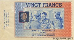 20 Francs BON DE SOLIDARITE Annulé FRANCE Regionalismus und verschiedenen  1941 KL.08As fST