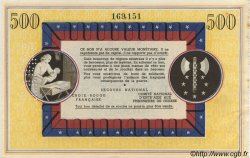 500 Francs BON DE SOLIDARITÉ Annulé FRANCE regionalism and various  1941 KL.11As AU+