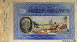 1000 Francs BON DE SOLIDARITÉ Annulé FRANCE regionalismo y varios  1941 KL.12As MBC+