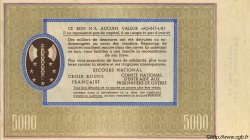 5000 Francs BON DE SOLIDARITÉ Annulé FRANCE Regionalismus und verschiedenen  1941 KL.13Bs fST