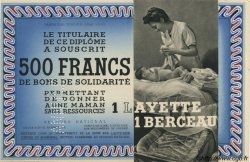 500 Francs - 1 Layette 1 Berceau Annulé FRANCE regionalismo e varie  1941 KLd.05Bs q.FDC