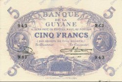 5 Francs Cabasson bleu FRENCH GUIANA  1946 P.01e fST
